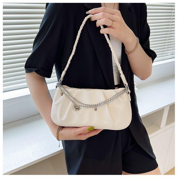 Niche Design Bag 2025 Summer New Women's Pleated Cloud Square Handbag Crossbody Versatile Underarm Bag Women