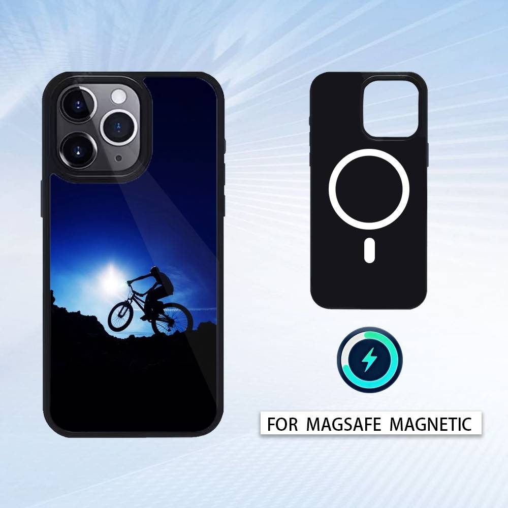 MTB Mountain Bicycle Phone Case For iPhone 16,15,14,13,12,Pro,Max For Magsafe Magnetic Wireless Charging
