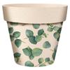 [A2065] - Bamboo Plant Pot 'Eucalyptus' Green Beige - 14x12 Cm