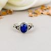 925 Sterling Silver Sapphire Gemstone Oval Shape Ring For Women