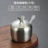 Kitchen Stainless Steel Gold Seasoning Condiment Pot Lovely Design Spice Salt Sugar Container Pepper Jar Tool with Lid and Spoon