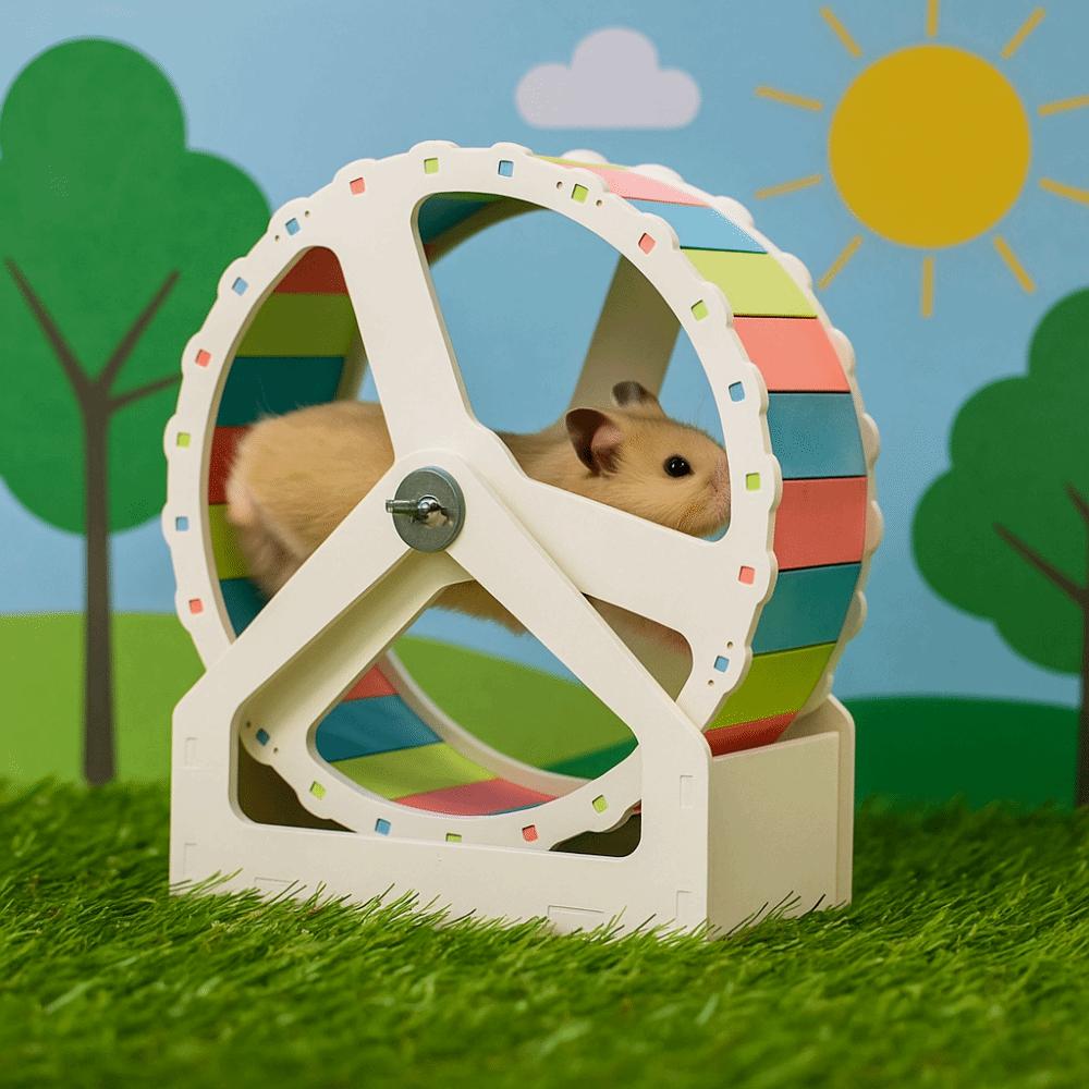 Animal Plastic Hamster Running Wheel Silent Stable Base Rodent Running Wheel 21cm Colorful Exercise Wheel for Small Animals