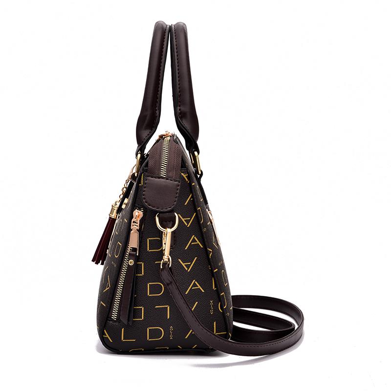 Female PU Leather Shoulder Bag Tassel Decoration Money Bag Double Strap Work Bag Fashion