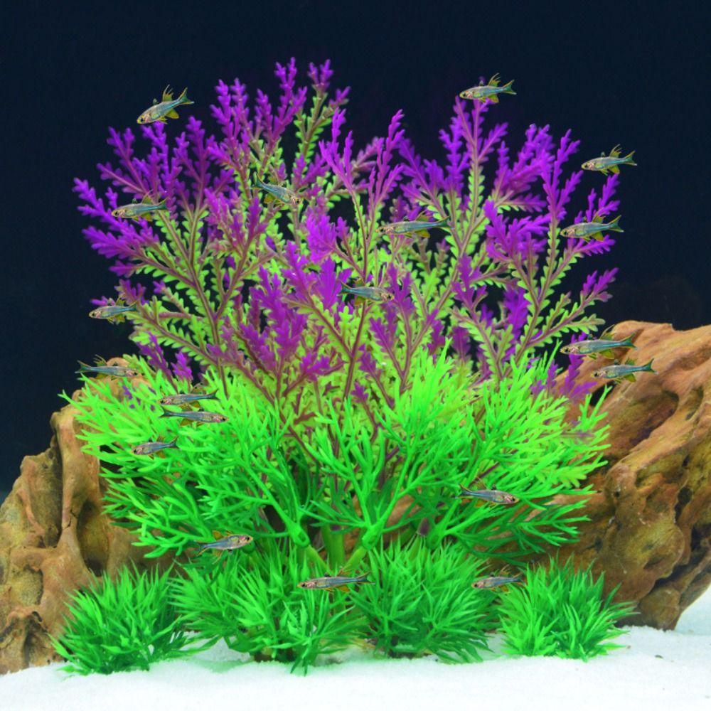 2pcs Creative Fake Grass Plastic Artificial Seaweed Water Grass Aquatic Plants  Home