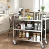 Three-Tier Serving Cart with Wheels, Practical Transport Cart, Versatile Rolling Cart (only with three-tier serving cart)