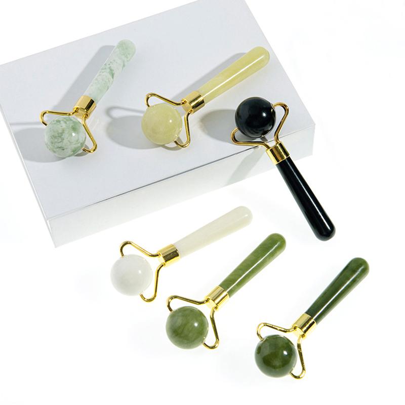 Natural Jade Ball Face Roller Gua Sha Scraper Massager Facial Eye Beauty Massager Roller Face Lifting Wrinkle Remover Skin Care