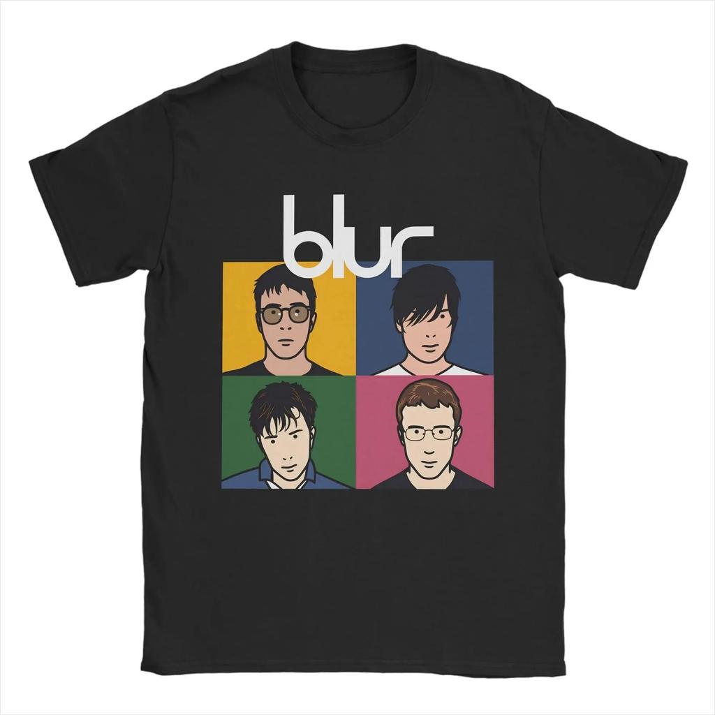 Минималистичная графическая футболка Blur Vintage черная с красно-белым логотипом