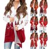 Women's Fashion Casual Printed Medium Length Cardigan Jacket Coat