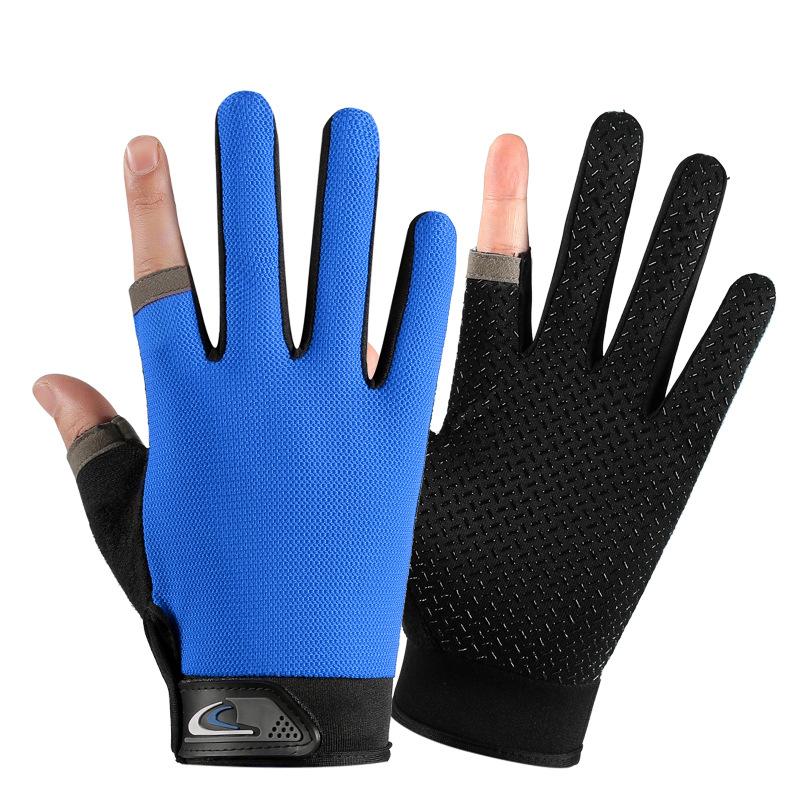 Summer Two-Finger Touchscreen Compatible Fishing Gloves for Men And Women Anti-Slip Sun-Proof Breathable Cycling & Fitness Glove