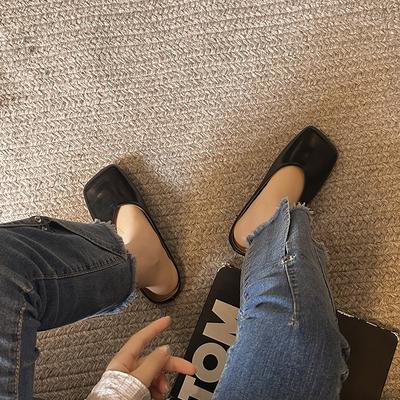 Туфли-мюли с квадратным носком, женские тапочки, летние босоножки с открытой пяткой, 2024, новые модные повседневные шлепанцы, женские шлепанцы Zapatillas