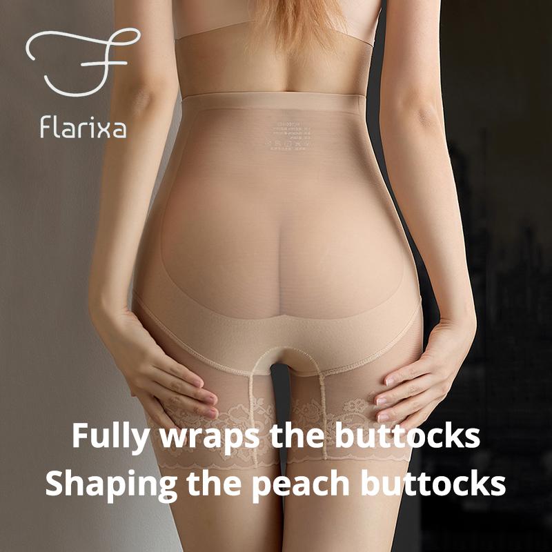 Flarixa Брюки с высокой талией для женщин, ультратонкие трусики с контролем живота, сетчатые шорты для похудения живота, трусы, защитные брюки