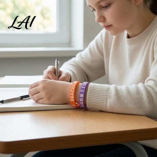 Durable Rubber Wrist Bands for Students Back to Welcome 6 Pcs School Bracelets First Day of Silicone Campus Events Wristbands Students Prize