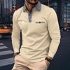 Fake Pocket Design Men's Long Sleeved Lapel Polo Shirt Spring and Autumn New Product Business Light Mature Men's Top T-shirt