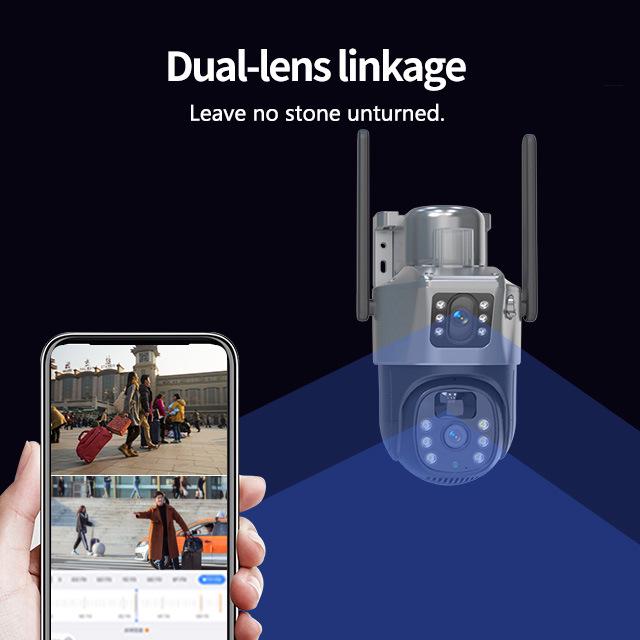 Solar-Powered 4G Outdoor Waterproof Dual Camera with HD Night Vision and Remote Monitoring