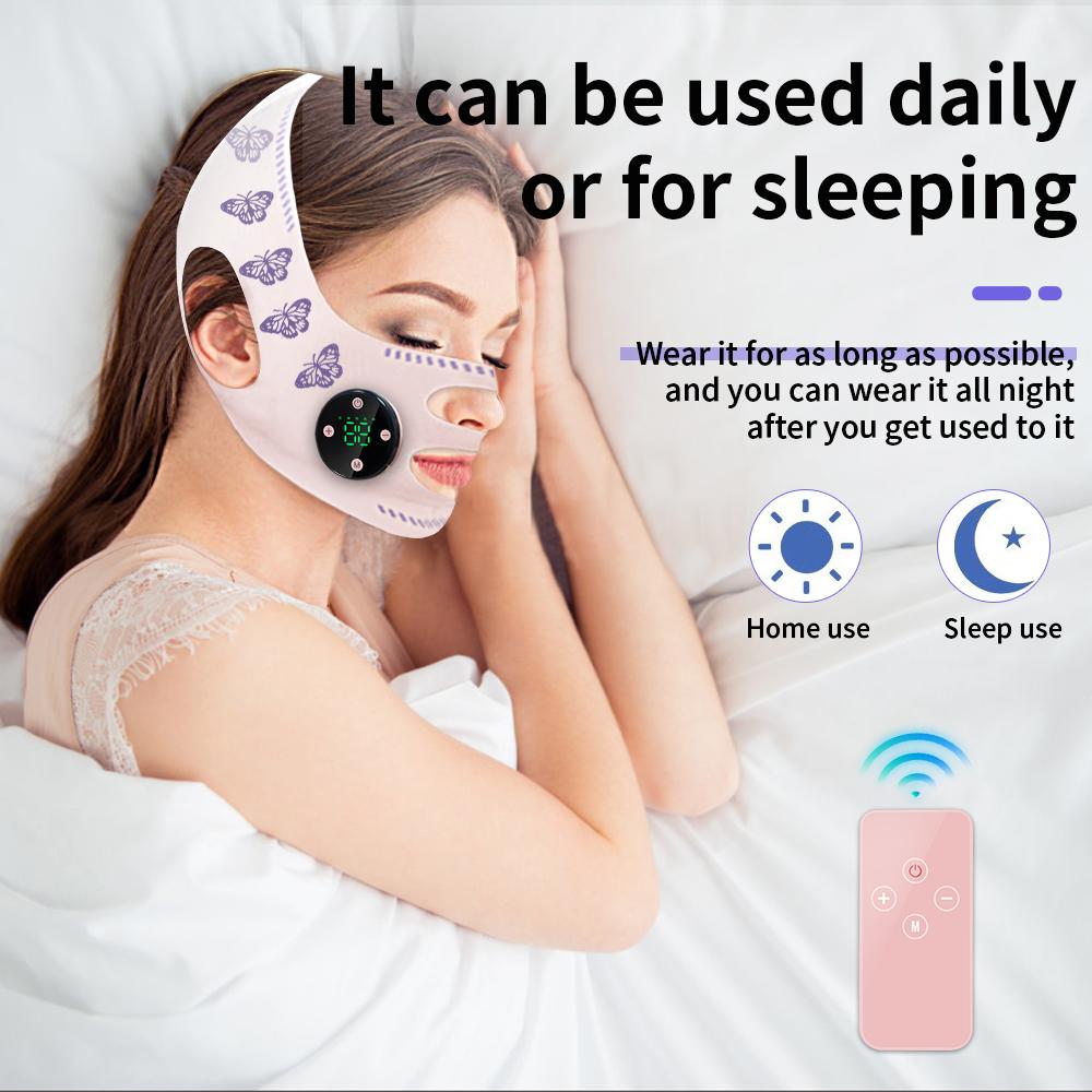 EMS массажер для лица, стимулятор мышц, V-образная форма, лифтинг для лица, маска для похудения, уменьшение двойного подбородка, шеи, лица, щек, подтяжка пояса, устройство для красоты глаз