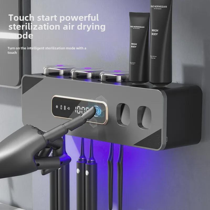 Wall-Mounted UV Sterilizing Electric Toothbrush Holder and Dryer