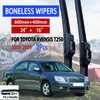 Для Toyota Avensis T250 2003-2009 автомобильный стеклоочиститель U-образный мягкий резиновый бескаркасный без кронштейна автомобильные дворники 24"+16"
