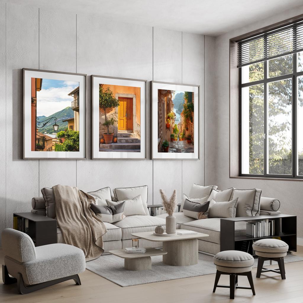 Italy Set of 3 Prints Italy City Art Italy Wall Art Italian Photography Posters City Home Decor Orange Theme Prints Gift Poster