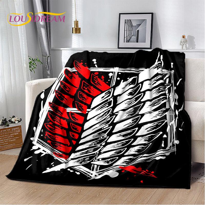 Мягкое плюшевое одеяло из японского аниме «Атака Титанов», фланелевое одеяло для гостиной, спальни, кровати, дивана, офиса