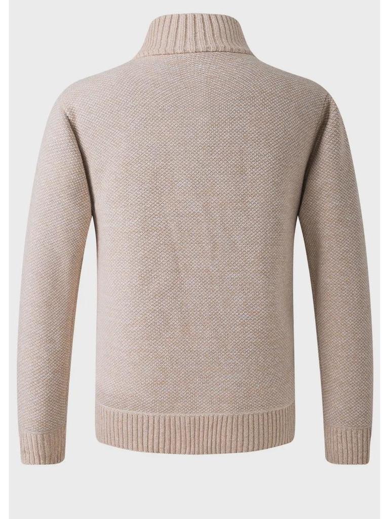 European Men's Thick Knitted Stand Collar Sweater Cardigan 2022 Edition