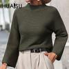 Women's Autumn and Winter Pullover Loose Women's Knit Sweater Solid Colour Sweater
