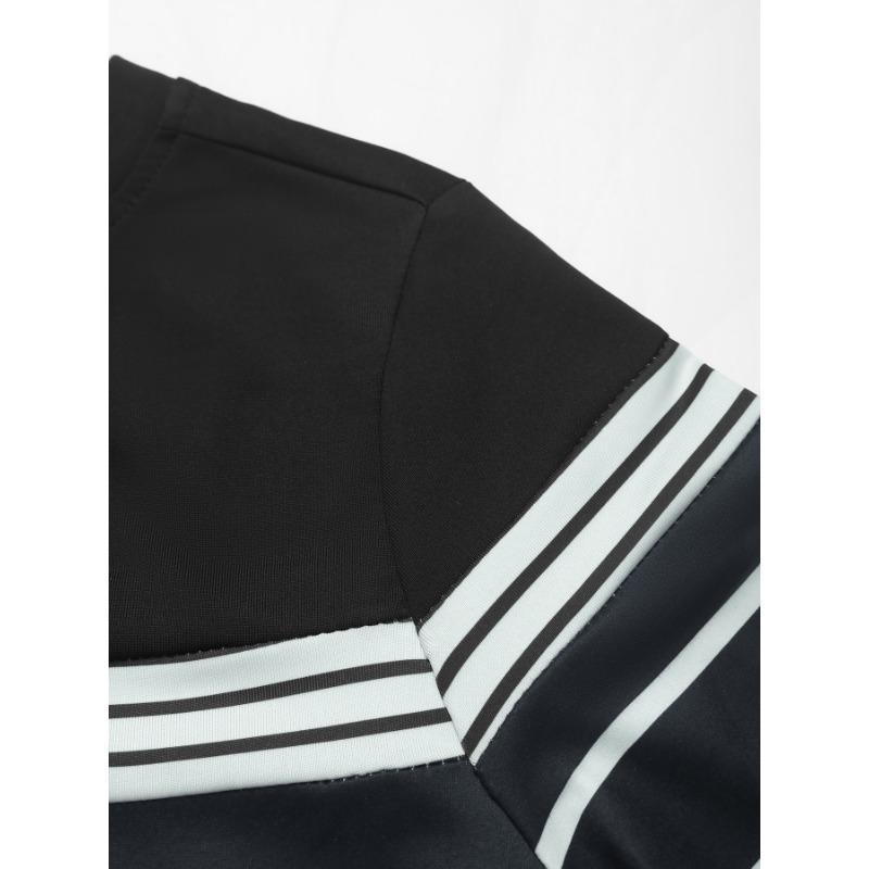 Черная полосатая футболка, женская повседневная футболка с длинными рукавами и круглым вырезом, пуловер для поездок на работу, простая свободная футболка, новая мода на осень