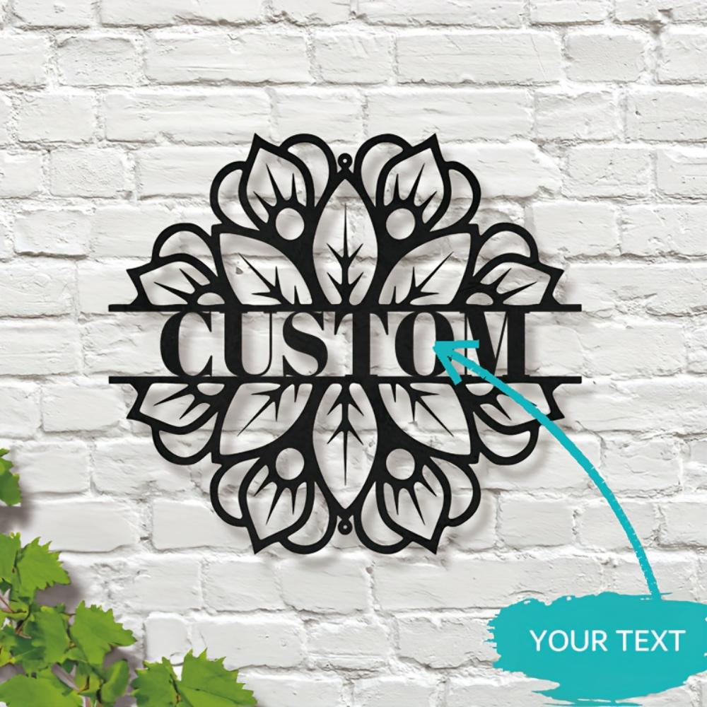 1pc Art Deco Metal Wall Art Sculpture Mandala Welcome Sign Holiday Anniversary Decor Gift