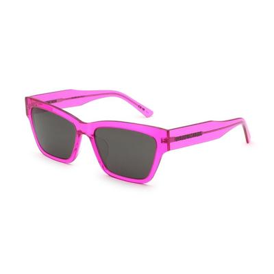 Женские солнцезащитные очки Balenciaga Asian BB0307SA прозрачно-розовые и серые, посадка, 005,