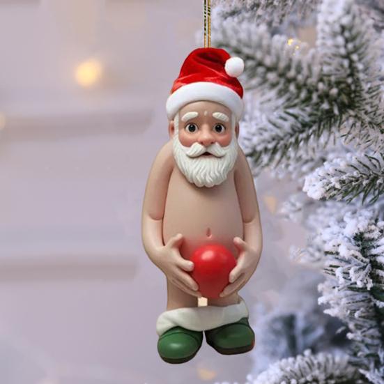 Yousheng Санта-Клаус акриловый кулон рождественская елка подвесное украшение акриловый забавный мультяшный Санта украшение для дома дверь каминная полка декор