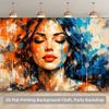 2D Party Backdrop Modern Art Woman Portrait with Brush Stroke Effect