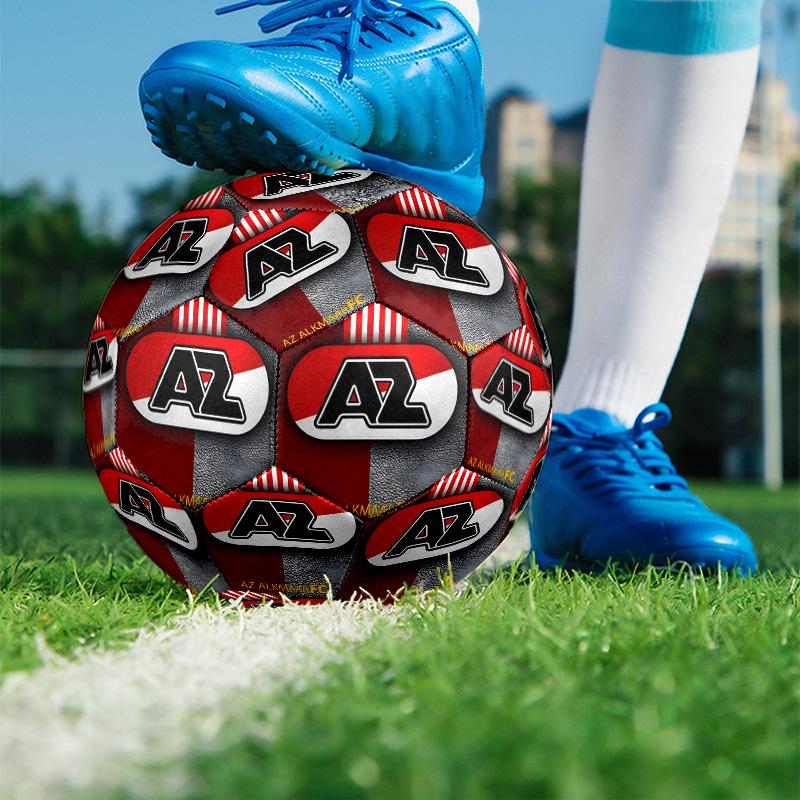 AZ Alkmaar Print Size 5 Soccer Ball, PU Wear Resistant Football for Match Training and Daily Practice, Birthday Gift for Soccer Fans