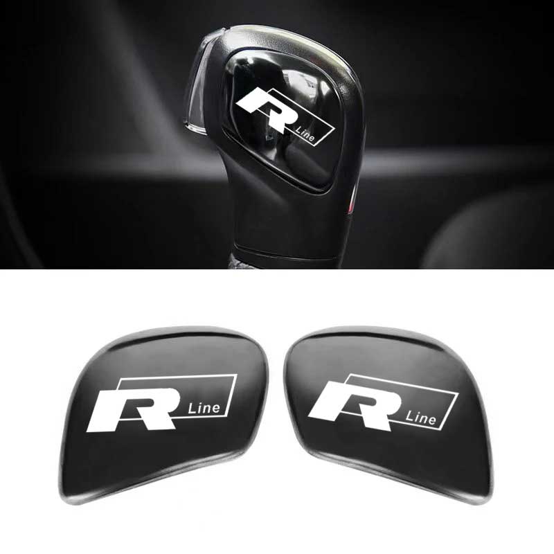 XMZSA1 1 Pair Car Gear Shift Knob Head Emblem Sticker for Volkswagen VW R line Golf GTI Jetta Polo Bora Passat Scirocco CC Accessories