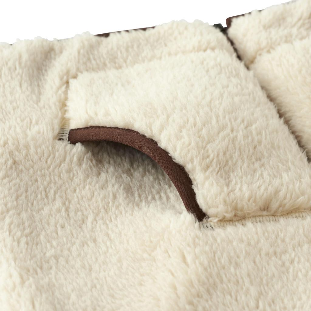 Boa Cold Going to Ivory [MIKI HOUSE] Джемпер, Верхняя одежда, Флис, Защита, Застежка-молния, Медведь, Однотонный, Простой, Мальчики, Девочки, Младенцы, Дети, Детский