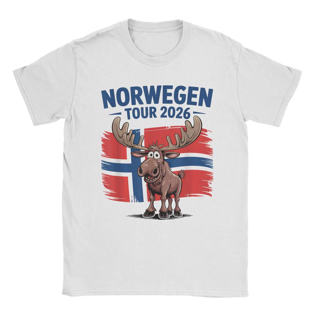 Vintage Norway Norwegen 2026 Tour Angeln TShirt for Unisex O Neck Cotton T Shirts Fishing Short Sleeve Tees Gift Idea Clothing