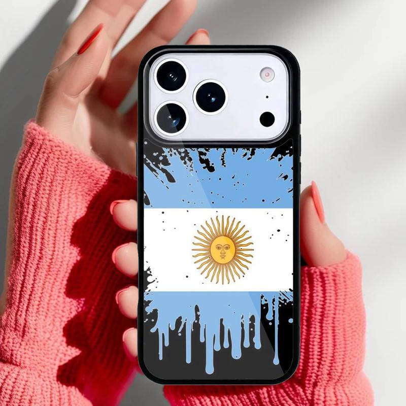 Мягкий чехол для телефона с флагом Аргентины для iPhone 17 16 15 14 13 Pro Max Задняя крышка для 12 11 Pro Coque