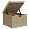 Sofa Set with Cushions and Storage Beige and Cream Poly Rattan