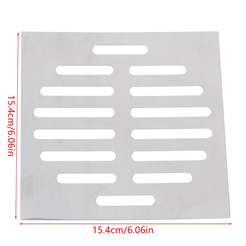 Нержавеющая сталь Слив для пола Сетчатая крышка Квадратное сливное отверстие Уловитель волос для душа Фильтр Пробка Кухонная ванная комната Металлические детали