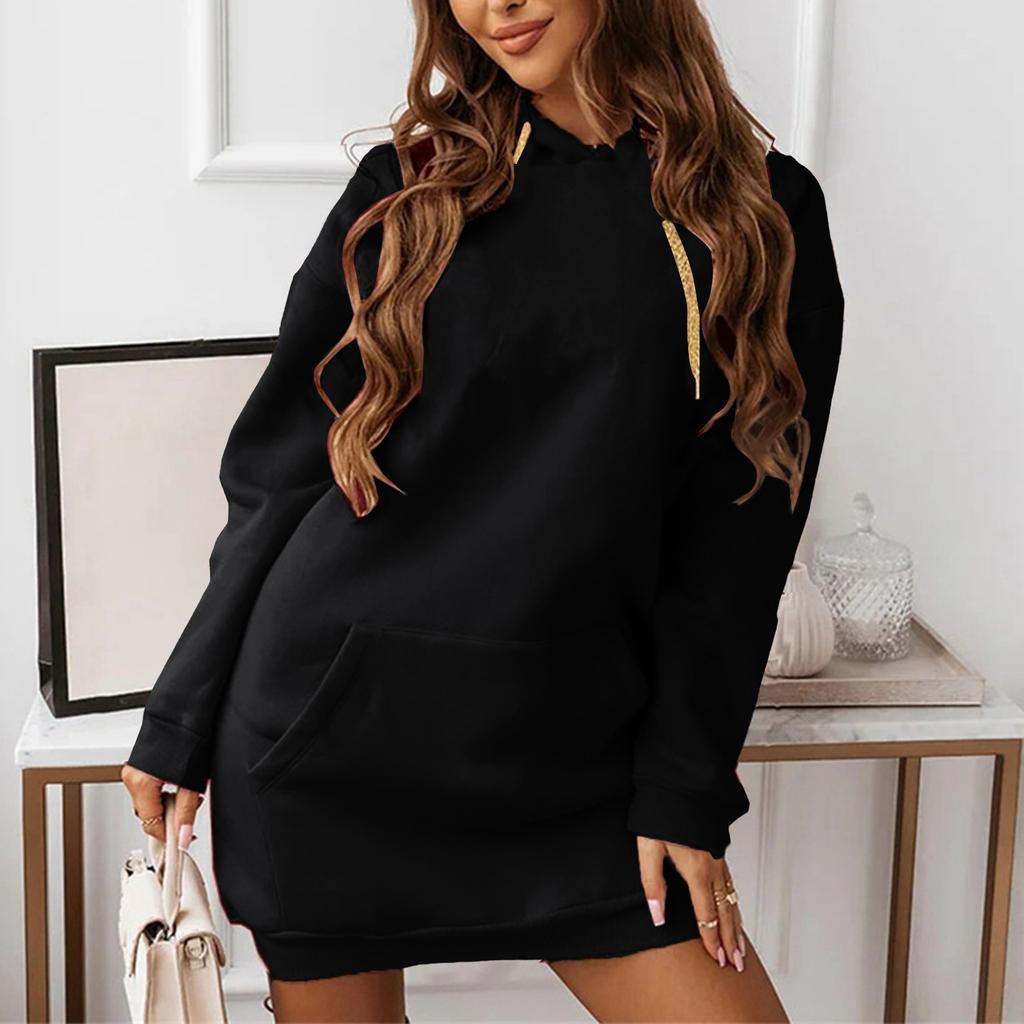 Женское однотонное модное повседневное спортивное худи с длинным рукавом