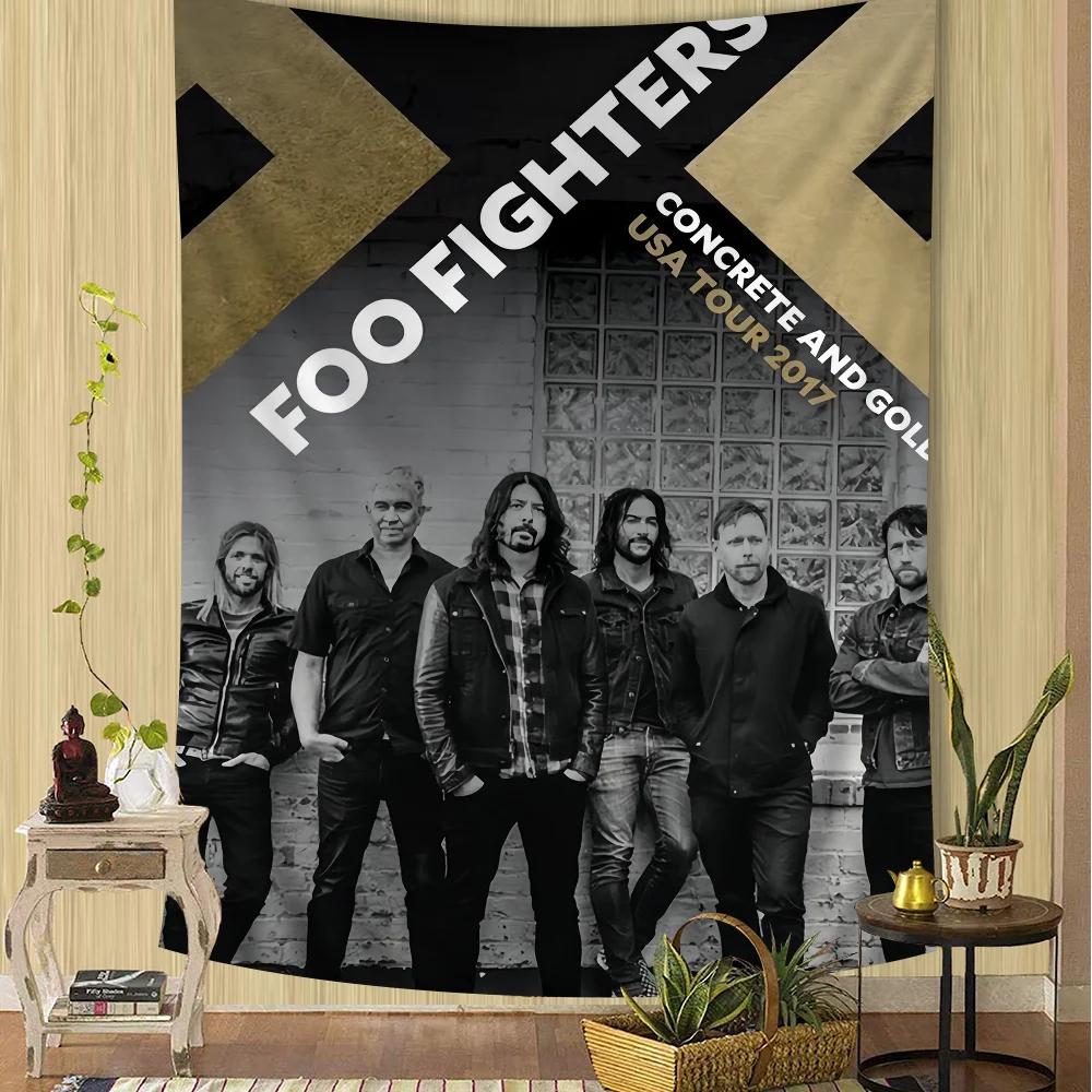 Группа Foo Fighters Настенный гобелен Арт-печать Японский настенный гобелен Аниме Настенное панно Декор для дома