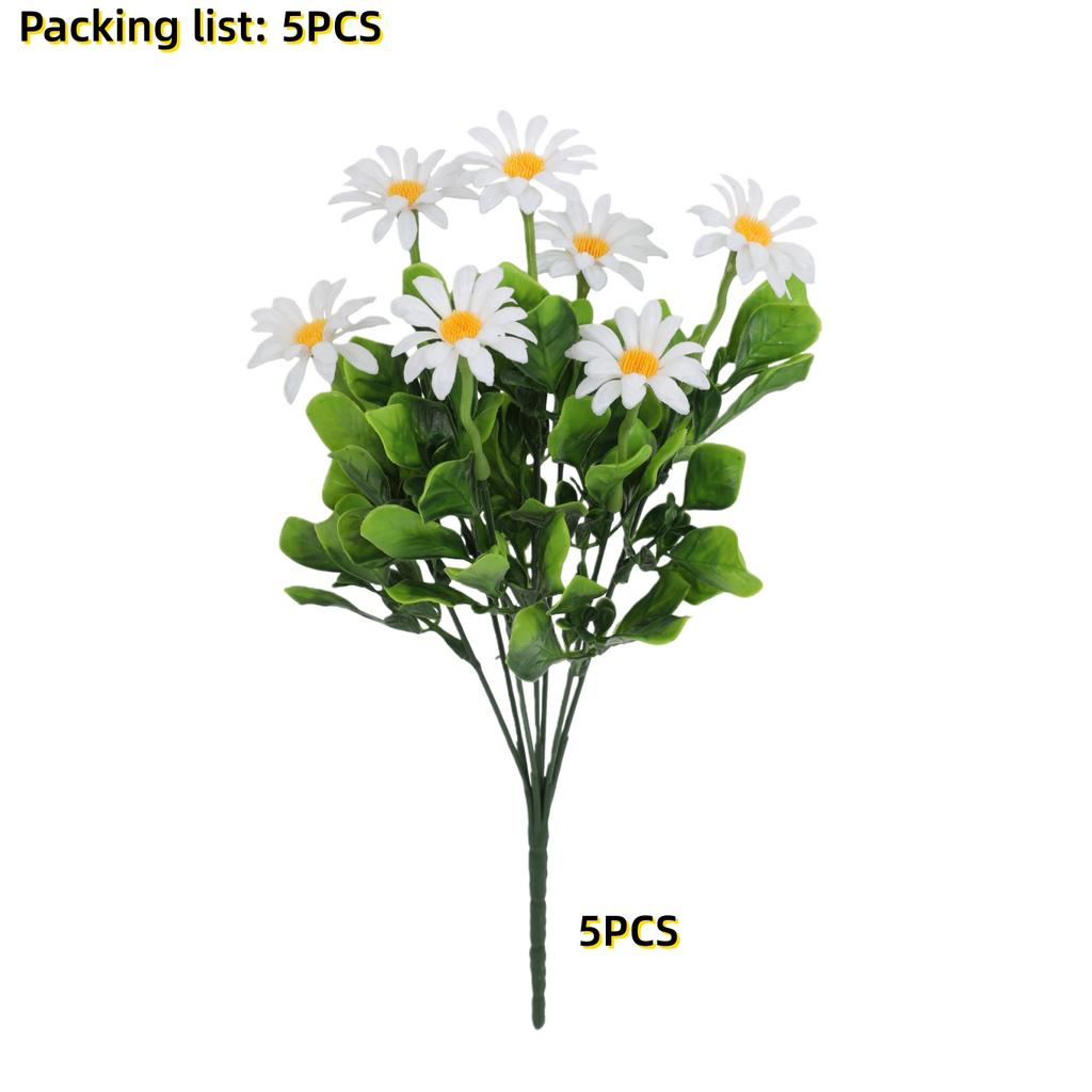 5/10 шт. Реалистичный искусственный букет маргариток Устойчивый к УФ-лучам Искусственный цветок для дома, сада, отеля, офиса Весенне-летний уличный декор