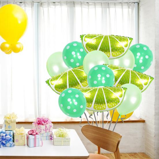 1 Set Lovely Watermelon/Strawberry/Orange/Pineapple Fruit Balloons Set DIY Party Scene Layout Aluminum Film Balloon Kids Inflatable Toy Fruit