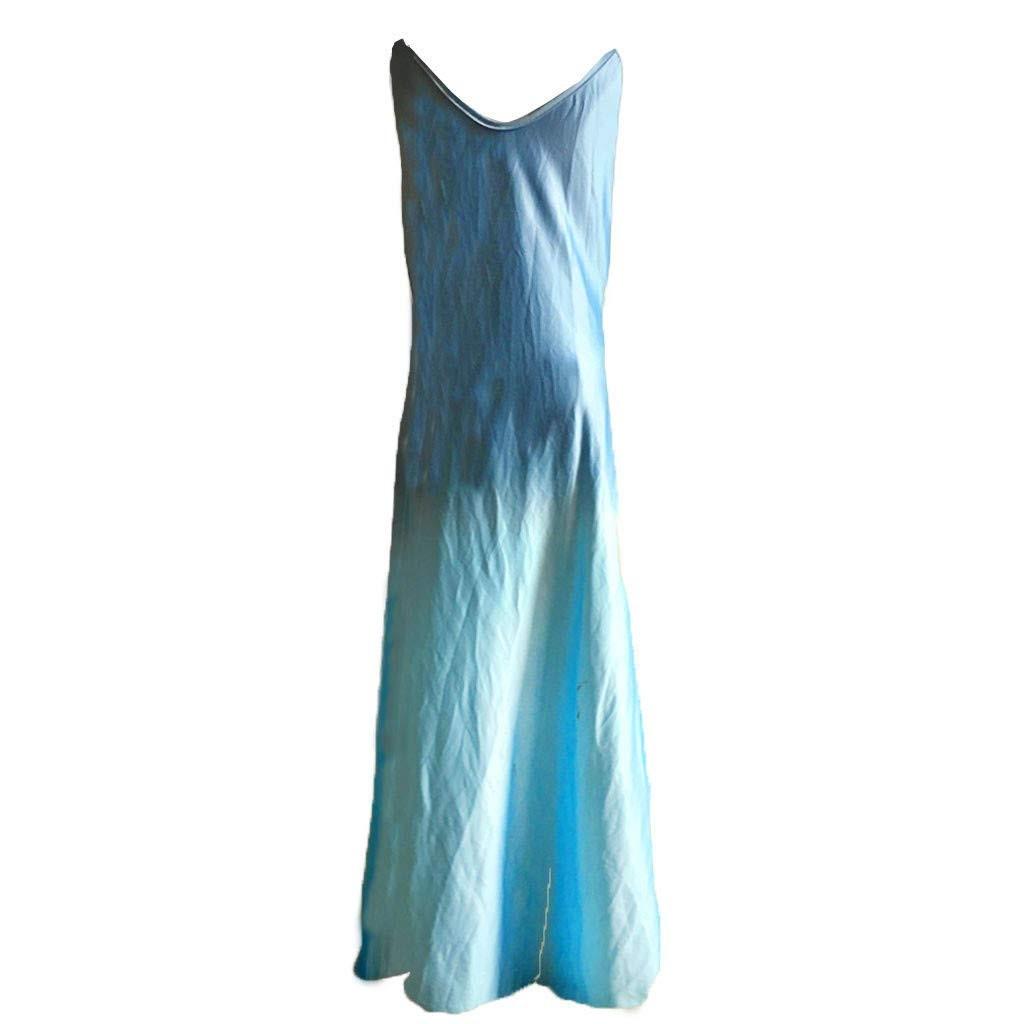 Women's Ladies Plus Size Loose Stripe Sleeveless V-Collar Long Dress Maxi Dress