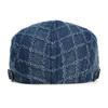 Джинсовый берет в клетку, выстиранный, состаренный, кепка с козырьком, регулируемая хлопковая кепка газетчика, винтажная кепка Айви Гэтсби Кэбби, плоская кепка