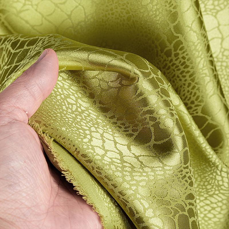 Ткань с принтом под крокодила, микрострейч, черная жаккардовая ткань на метр для платьев, одежды, шитья, однотонная, рукоделие, гладкая