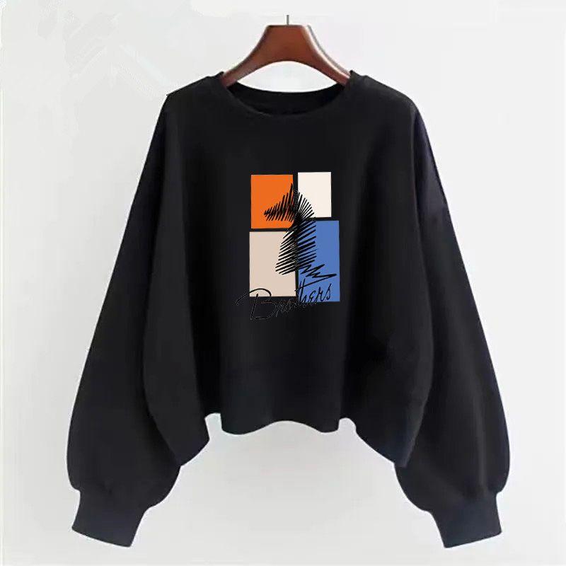 Фиолетовая хлопковая толстовка с капюшоном женская на весну и осень с длинными рукавами, корейская версия, с круглым вырезом, свободная, свободная, сентябрьский школьный сезон, ранняя осень, женская одежда