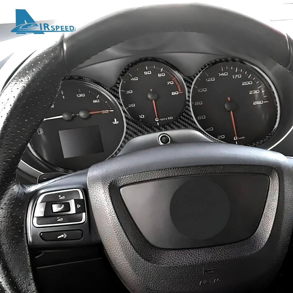 Real Soft Carbon Fiber Sticker For Seat Leon MK2 2005 2006 2007 2008 2009 2010 2011 2012 Car Dashboard Speedometer Accessories