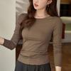 Женский осенний новый облегающий топ-рубашка