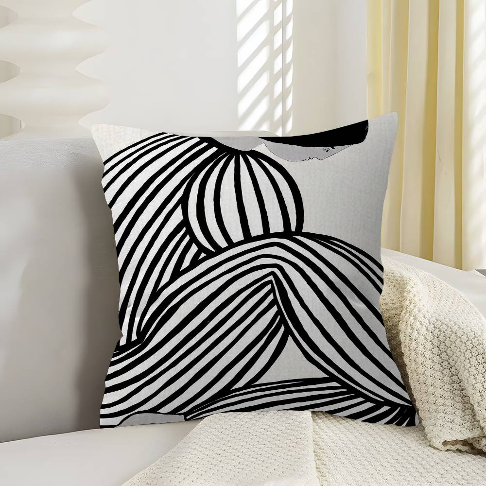 Abstract Line Geometry Curve Girl Personalized picture text home decorative pillows Household Gifts xcm