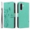 For Samsung Galaxy A36 5G PU Leather Cases Flower Pattern Wallet Stand Phone Cover with Strap