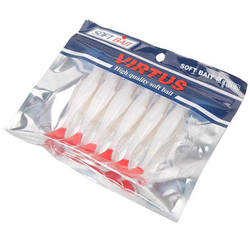6Pcs Tpr Soft Lure 8 Cm Rubber Fishing Lure Shad Swim Baits Silicone Bait